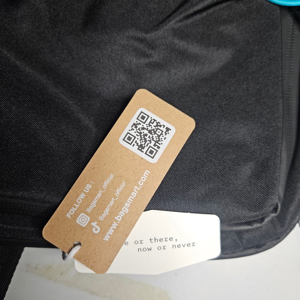 Bagsmart Travel Backpack Black Teal Laptop Compartment Carry On Luggage Strap - Picture 5 of 16